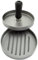LANDMANN Selection Burgerpresse | Mit Kunststoffgriff und Antihaftbeschichtung | Geriffelte Oberfläche für kürzere Garzeiten | Inklusive Anleitung und Rezept | 12 cm Durchmesser [Aus Aluminiumguss], Silber/Schwarz