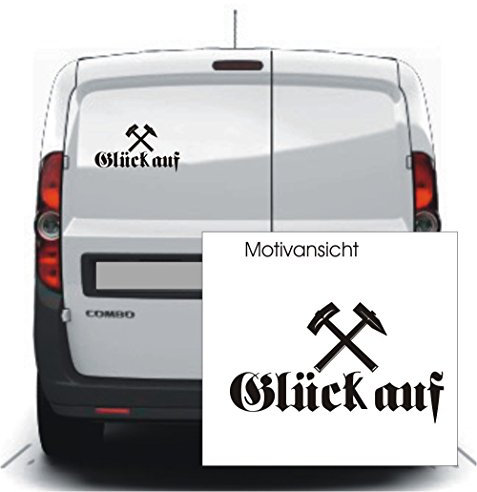 blattwerk-design Autoaufkleber - Glück Auf, Bergbau, Glückauf, Bergmannsgruß (300 mm x 170 mm, Weiß)