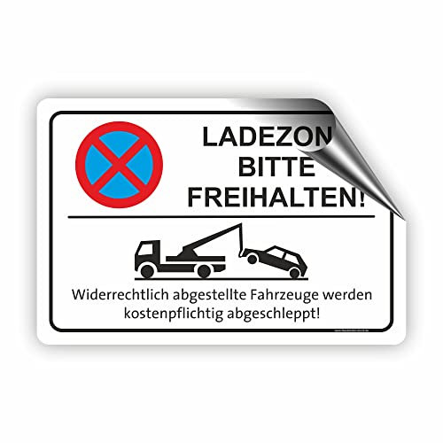 Fassbender-Druck SCHILDER - LADEZONE BITTE FREIHALTEN - Parken verboten Schild - Schild zum Markieren vom absoluten Parkverbot/Privatgrundstück oder für einen Parkplatz (60x40cm Aufkleber)
