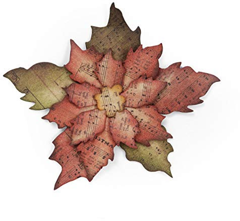 Sizzix Bigz Stanze Tattered Poinsetta von Tim Holtz, Mehrfarbig