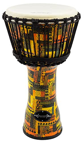World Rhythm MDJ002-OR Djembe-Trommel, Ziegenleder, PVC, 25 cm, Orange