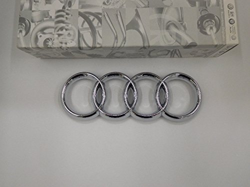 Original AUDI Rings Front Grill Badge Emblem Chrome Nos - 4D0853605