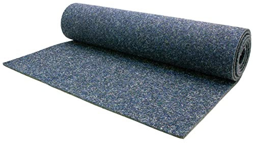 Nadelfilz Teppichboden Meterware MERLIN Schwer Entflammbar - Blau, 2,00m x 27,00m, Bodenbelag Auslegware Meterware, Antistatischer, Strapazierfähiger, Nadelvlies Büro Messe Teppichboden