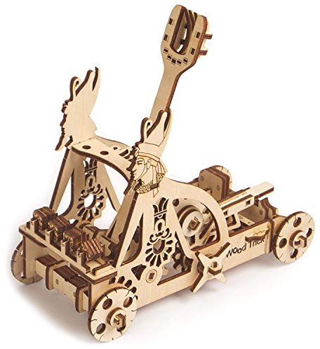 Wood Trick Catapult 3D Holzpuzzle für Erwachsene zum Bauen | [96 Teile] Modell eines Mechanischen Katapults - Mechanischer DIY Holzmodellbausatz für Erwachsene