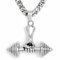 Schmuck-Checker Edelstahl Anhänger Hantel Gewicht Faust Fitness Sport Bodybuilder Schmuck + 60cm Halskette Panzerkette