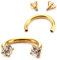 Jovivi 2pc 16G Stainless Steel Cubic Zirconia Nose Ring Hoop Gold Horseshoe Septum Piercing Tragus Cartilage Earrings Lip Nipple Eyebrow Piercing Jewellery