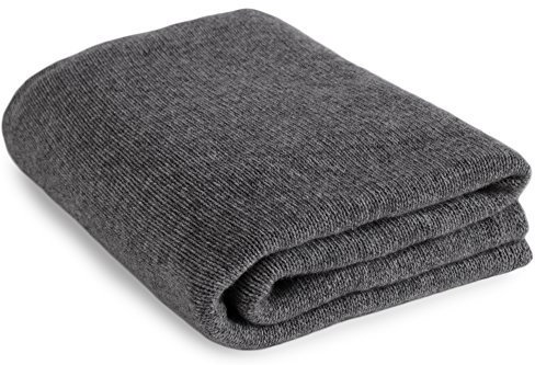Love Cashmere Luxus 100% Kaschmir Reisedecke - 'Dunkelgrau' - Handgefertigt in Schottland - UVP €400