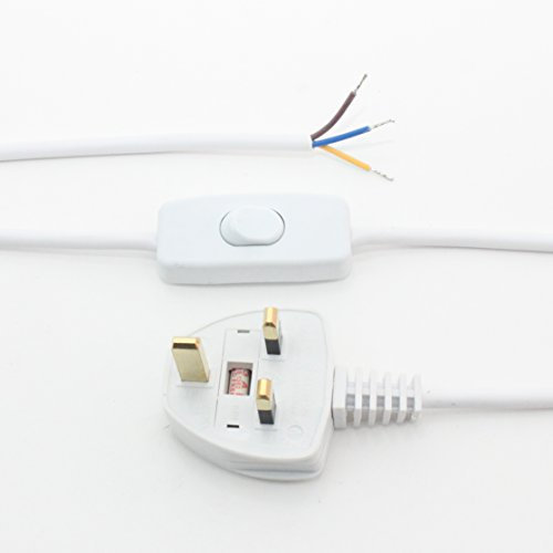 3 Core Table Lamp Pre Made Cable with Inline Switch 2.5 Meters
