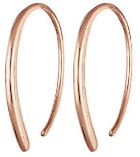 Elli Creolen Silber 925 Rosé Vergoldet 18K Damen Ohrringe für Frauen Kreolen Offen Oval Durchmesser 15-23mm Hoops 0304941118