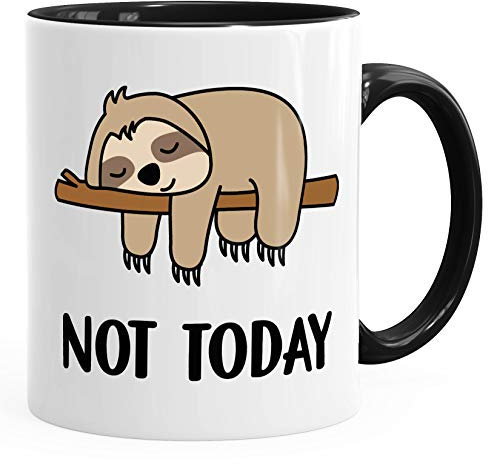 Lustige Kaffee-Tasse Not Today Chillen Relaxen Moonworks® Faultier schwarz unisize