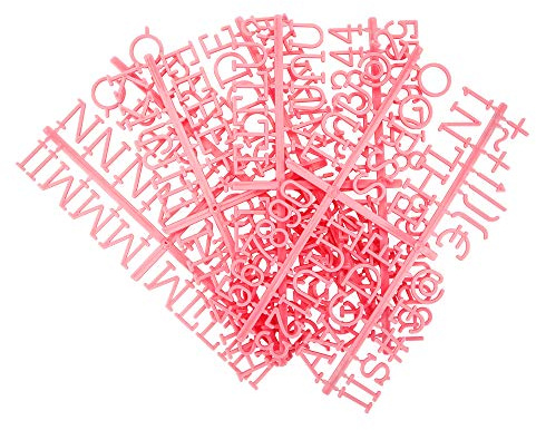Veskaoty 1 Inch Letters for Felt Letter Board, 188 Pcs, Refill Kit, Pink | Plastic characters, numbers, symbols, as a replacement set for changeable message boards, announcement signs, classroom decor