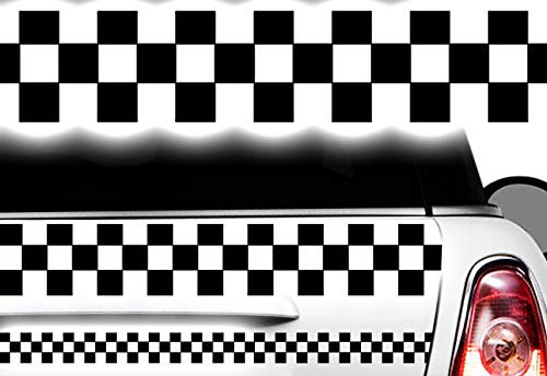 HR-WERBEDESIGN Aufkleber Karomuster Race Turbo Flag Seitenaufkleber Karo Sticker Taxi Dekor XXX