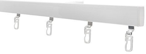 Garduna SmartGlide! | Gardinenschiene | Vorhangschiene | Aluminium Weiss | mit hochwertigen Leichtlaufrollen | 10 Ersatzrollen