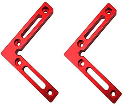 Carré de positionnement de 90 degrés 4,7 x 4,7 (paquet de 2 pièces), carré de serrage d'angle en alliage d'aluminium, pinces à angle droit Outil de menuisier pour le travail du bois