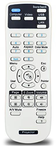 InTeching 1456641 - Mando a distancia para proyector Epson EX21, EX30, EX31, EX50, EX51, EX71, PowerLite 400W/ 410W/ 78/822+/ 822P/ 83+/ 83C/ 83V+/ S6
