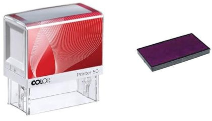 Personalisierbarer Stempel, 6 Zeilen, Colop Printer 50, 69 x 30 mm, für Adresse und soziale Zwecke, Violett