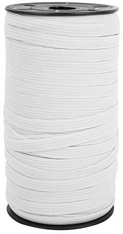 VOBOR 8mm Gummiband, 100 Yard Elastic Craft Gummibänder Nähen für Nähen und Haushalt DIY Handwerk Stoffe Zum Nahen Elastisches Band Weißes