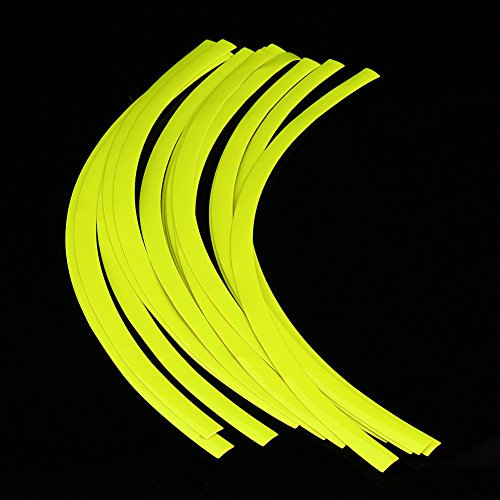 Adesivo riflettente per cerchioni a strisce per cerchi da 16-19 pollici Dimensioni del cerchio per auto universale Ruota per moto riflettente Adesivo per nastro adesivo a strisce(Giallo)