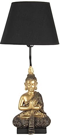 Clayre & Eef Tischlampe schwarz Polyresin 28 x 28 x 60 cm 6LMC0037
