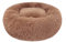 Hundebett Katzenbett Flauschig Rund aus Plüsch - Donut Kuscheliges Hundekissen Hundekorb Waschbar S/M/L/XL/XXL für Kleine, Mittelgroße und Große Hunde, Katzen und Andere Haustiere (M-50cm, Bruan)