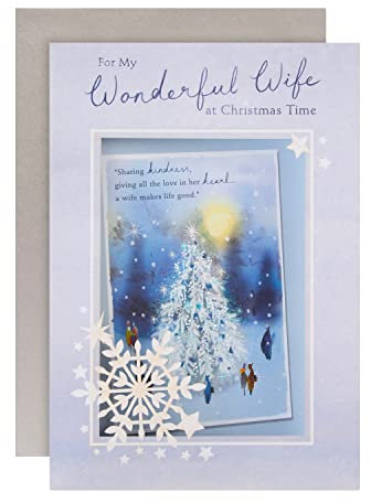 Hallmark Weihnachtskarte für die Ehefrau – klassisches illustriertes Design