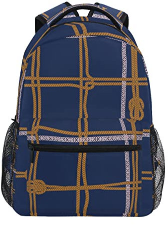 Goldene Kette Künstlerisches Gitter Studentenrucksack Kinderrucksack Büchertasche Schülerrucksack Laptop Rucksäcke für die Reise Teen Mädchen Jungs