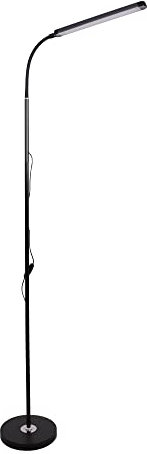 BEL AIR HOME - Lámpara de Pie Led 8W Serie Office - Regulable en Intensidad - 3 Temperaturas de Luz 3000K-4000K-6500K - Diseño Moderno - Altura Ajustable de 145-190cm - Enchufe USB -(NEGRO)