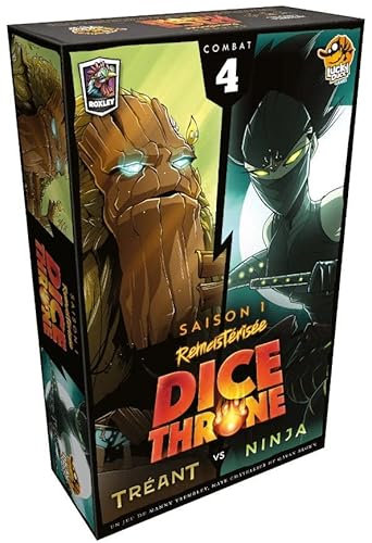 Lucky Duck Games | DICE THRONE : Tréant vs Ninja | Jeu de Société pour Adultes & Enfants | Jeu de Stratégie | Combat de Dés et Pouvoirs | 2 Joueurs | 20 à 40 Min | En Français