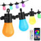 Elrigs Lichterkette Außen, LED Bunt Lichterkette Innen mit Strom o. 5V USB Stromversorgung, 11m mit 12 Wetterfest Glühbirne für Balkon, Kinderzimmer, Camping, verlängerbar bis 33m
