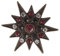 Breiter Hutanstecker Hutschmuck Brosche Trachtenanstecker (Stern Silber-Rot)