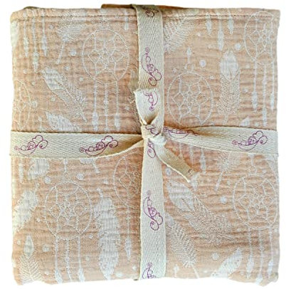 SCHMUSEWOLKE Babydecke - Musselin Decke aus 100% Bio-Baumwolle, kuschelig-weich, atmungsaktiv - 120 x 120 cm, Motiv Dreamcatcher