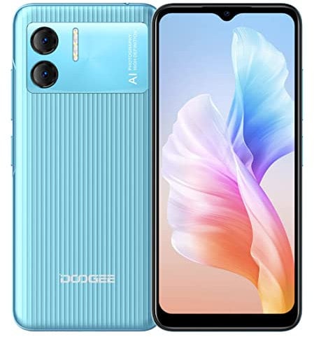 DOOGEE Android 12 Sim Free Smartphone X98 PRO, 6.52'' HD+ Screen Mobile Phone Unlocked, Helio G25 Octa Core 4GB+64GB(1TB External), 4200mAh Battery, 12MP Dual Camera, DUAL SIM, GPS Face Unlock Blue
