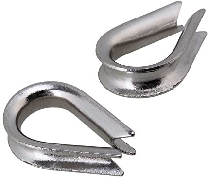 20 Stück M6 Kabelseil, Fingerhut, Drahtschlaufe, 304 Edelstahl, Kabelschuh, Fingerhut, Stahldrahtseil, Takelage-Material (Ø 6 mm)