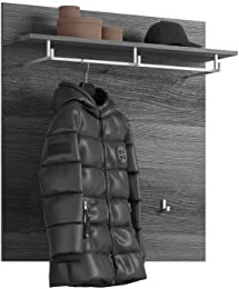 xonox.home Garderobe Scout Wandpaneel Paneel Wandboard Wandgarderobe Garderobenwand Garderobenpaneel Flurpaneel in rauchsilber Nb., ca. 96x128x5 cm