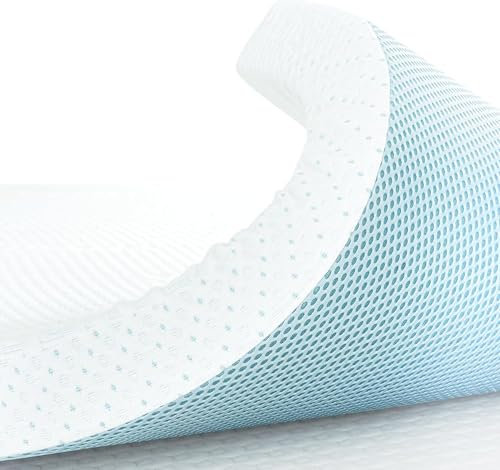 CHUN YI 3 inch Thick Double Memory Foam Mattress Topper With Anti-Slip Ventilated Hypoallergic Bamboo Cover, Soft Flexible Memory Foam Design For Pressure Relieving(7.5cm,135x190cm),White
