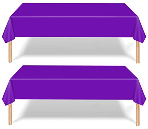 2Pcs Dark Purple Party Tablecloth Decorations for Birthday, Disposable Table Cloth, Table Covers, Dining Tablecover for Indoor or Outdoor Kid Wedding Birthday Picnic Party Decorations