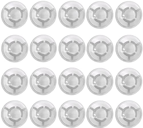 TUOREN 20 Stück Gitarren-Effekt-Pedal-Fußschalter-Topper aus Kunststoff, Pedalkappen für Gitarren-Effekte, Pedal-Tasten (transparent, rund)