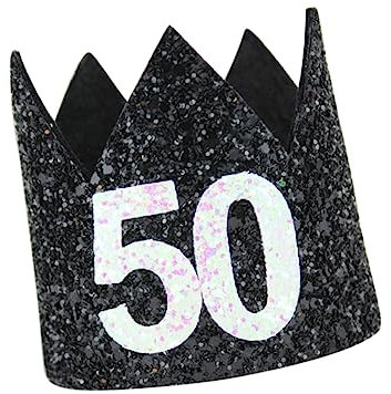 Toyvian Tiara Zum 50. Geburtstag Fünfzig Geburtstagshut Geburtstagsparty-hüte Geburtstag Tiara Stirnband Tiara Zum Fünfzigsten Geburtstag Stirnband Zum 50. Geburtstag Krone Kleidung
