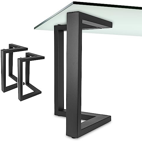 NEXT LEVEL - Patas para Mesas | 46x46x74cm, Perfil 80x40mm, Metálicas, para Madera y Cristal, Compatible con Anchos de 70, 80, 90 y 100cm | Ideal para Escritorio y Comedor - PM-014