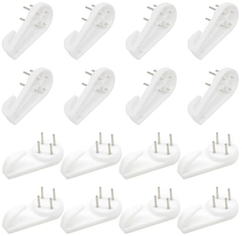 Hocansen 30 PCS Invisible Nail Wall Hooks Plastic Hardwall Hanger Hooks Picture Hangers Non-Mark Hook for Hanging Art Decorations Photo Frame (39x19x8/XK-SL)