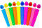 ASAB 10 Pcs Silicone Ice Lolly Moulds with Lids - Easy to Clean and Leak Resistant Reusable Popsicle Moulds - BPA Free Food Grade Durable Ice Pop Molds for Kids