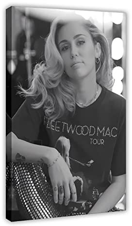 Leinwand-Poster mit Sängerin Miley Cyrus, Schlafzimmer, Dekoration, Sport, Landschaft, Büro, Raumdekoration, Geschenk, Rahmen-Stil, 60 x 90 cm