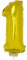 PARTY DISCOUNT NEU Mini-Folienballon am Papierstäbchen, Zahl 1, Gold, ca. 40cm