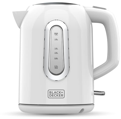 BLACK+DECKER BXKE2204E - Electric Kettle, 1.7L, 2200W, 360° Base, Lightweight, Automatic Boil Off, Water Light, Hidden Resistor, Removable Filter, Lightweight