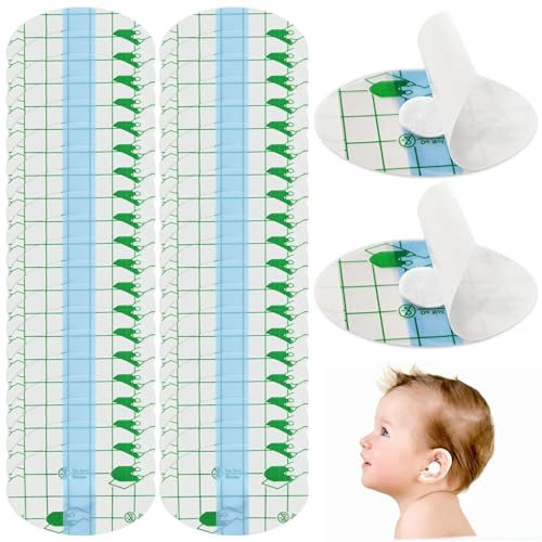 ZOCONE 80 Piezas Pegatinas para Orejas Impermeable Bebe Transparentes Pegatinas Orejas Agua Parches Oidos Orejeras Impermeables Niños Protector Oidos Agua Adhesivo para Bebe y Niños Duchas Piscina