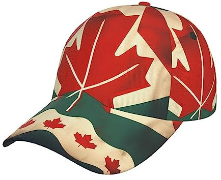 Retro Kanada Flagge Verstellbare Baseball Cap Hut für stilvollen Komfort und Sonne - Unisex und Atmungsaktive Kopfbedeckung für alle Jahreszeiten Verwendung Schwarz, Schwarz, Einheitsgr��e