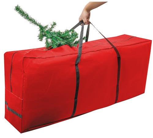 Pelle & Sol Christmas Tree Storage Bag - Fits Up to 9ft Christmas Tree Bag - Christmas Tree Storage Bag 9ft with Handles - Christmas Decorations, Xmas Tree Storage Bags, Christmas Tree Bag (Red)