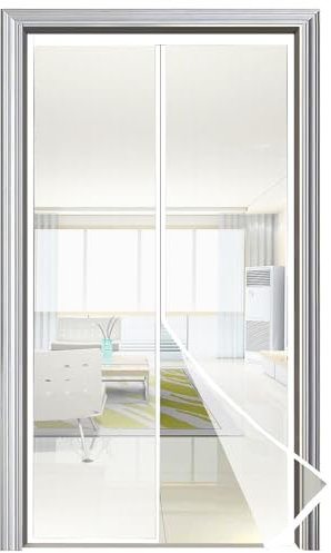 Zanzariera Magnetica Porta Finestra 150x240 Bianco, Protezione dalle Zanzare con Zanzariere Porta Finestra Magnetica