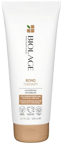 Biolage Conditioner für geschädigtes oder überstrapaziertes Haar, Mit Kokosnussöl und Zitronensäure, Stärkt Haarbrücken, Reduziert Haarbruch und beugt Spliss vor, Vegan, Bond Therapy, 1 x 200 ml