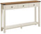 VASAGLE Table Console, Table d'Entrée avec 3 Tiroirs et Étagère de Rangement, pour Entrée, Salon, Style Campagnard, Marron Miel et Blanc Rustique LNT142W73